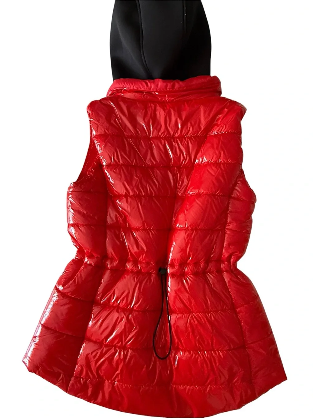 Michael Kors Glossy Red Puffer Vest with Removable Hoodie - Size Small